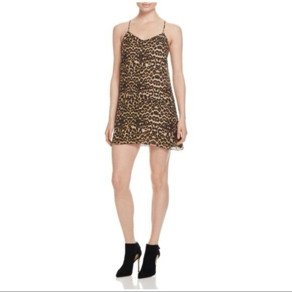 Rebecca Minkhoff Sam Slip Dress Leopard Print Size 8 - Picture 1 of 9